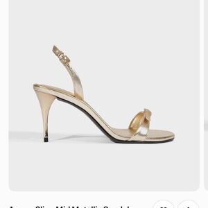 SCHUTZ Metallic Gold Slingback Heel Sandal